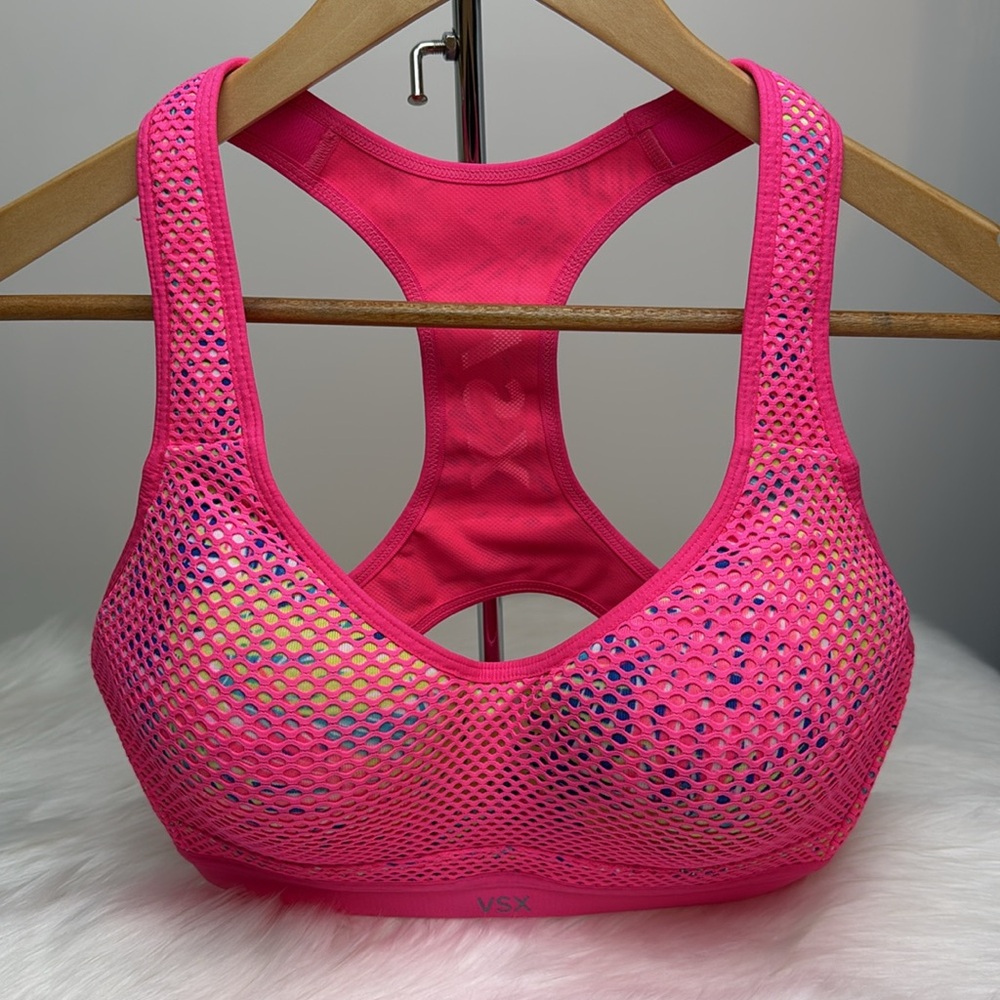 NWOT Victoria’s Secret VSX Sport Incredible Sport Bra Max Support Pink Multi 34D